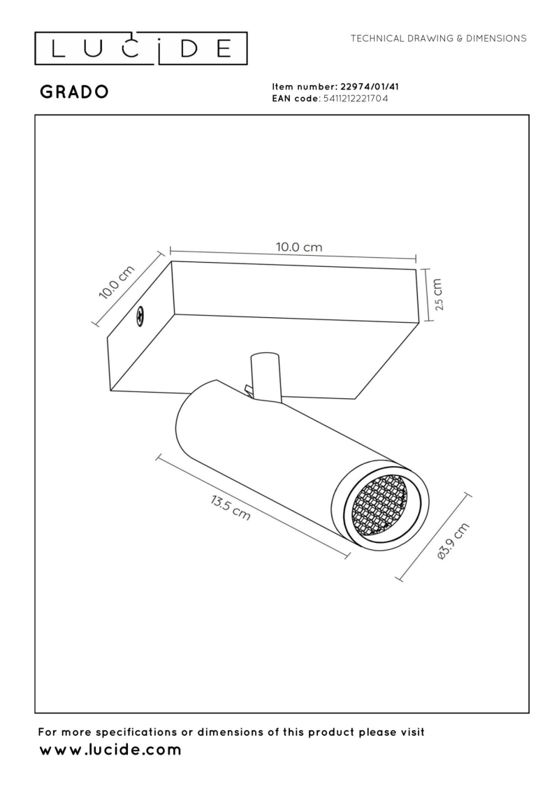 Lucide GRADO - Ceiling spotlight - 1xGU10 (MR11) - Taupe